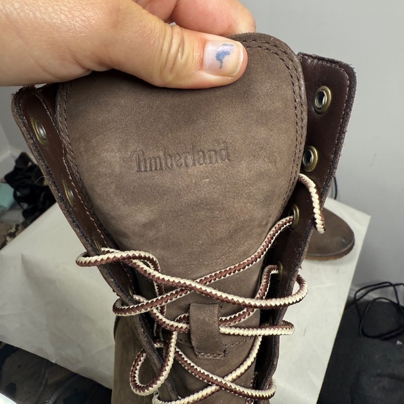 Timberland Earthkeepers Glancy Brown Lace Up Heeled Boots Size 9.5 - Picture 9 of 14
